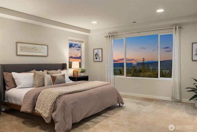 28616 NE 155th St, Duvall, WA 98019 - bedroom featuring light colored carpet, baseboards, and recessed lighting
