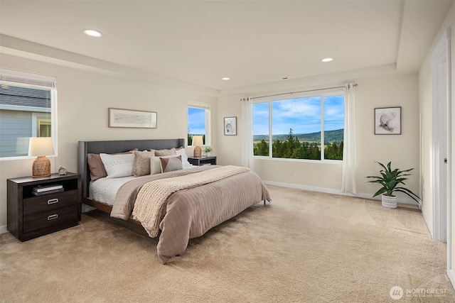 28616 NE 155th St, Duvall, WA 98019 - bedroom with light colored carpet, baseboards, and recessed lighting