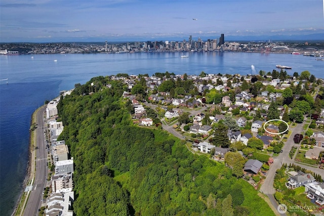 1635 46th Ave SW, Seattle, WA 98116 - aerial view of property's location with a nearby body of water