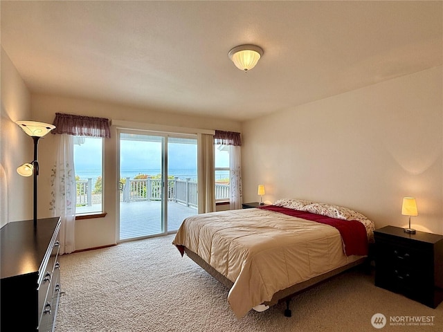 374 Harbor View Loop SE, Ocean Shores, WA 98569 - carpeted bedroom with access to exterior and baseboards