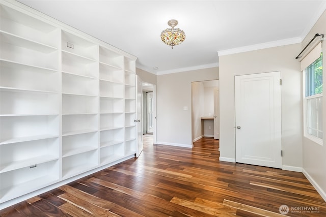 1701 W Yakima Ave, Yakima, WA 98902 - unfurnished room featuring dark wood-style floors, baseboards, and crown molding