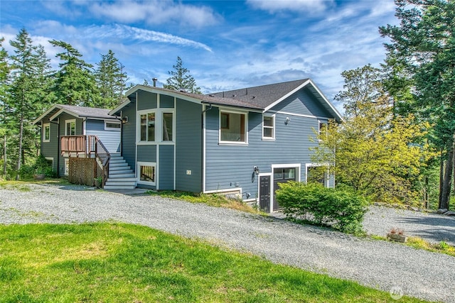 16 Village View Rd, Orcas Island, WA 98245 - view of side of home featuring driveway and stairway