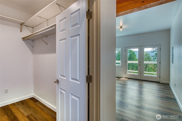16 Village View Rd, Orcas Island, WA 98245 - spacious closet featuring dark wood finished floors and french doors