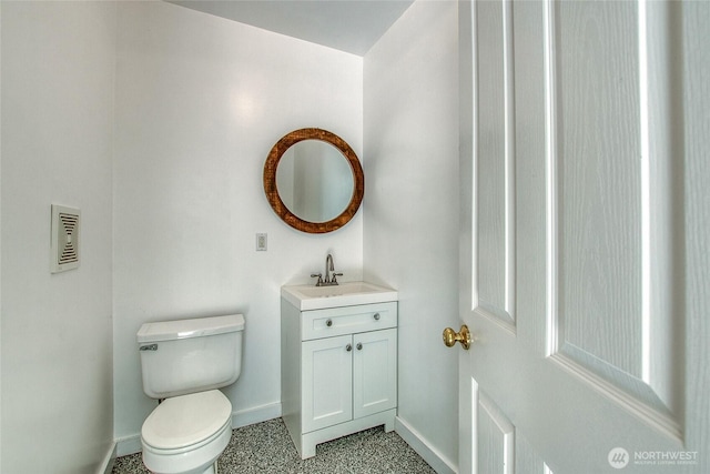 16 Village View Rd, Orcas Island, WA 98245 - half bathroom featuring baseboards, vanity, and toilet