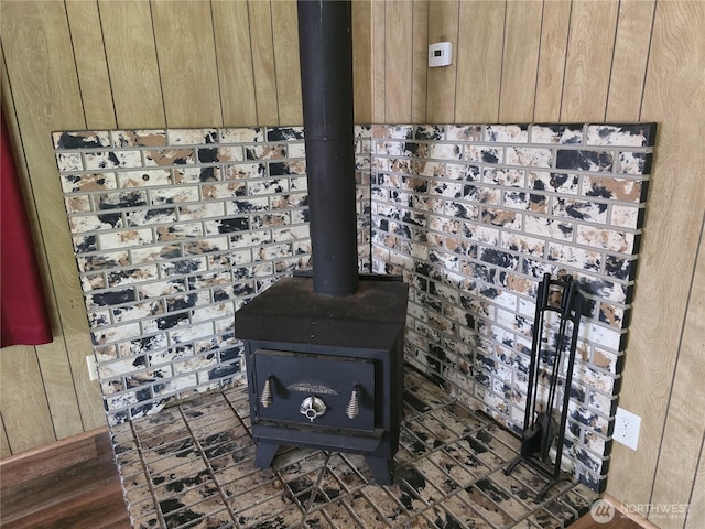 14721 Morris Rd Unit 21, Randle, WA 98377 - detailed view of wood walls and a wood stove
