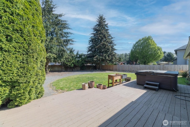 14415 144th St E, Orting, WA 98360 - wooden terrace with a hot tub