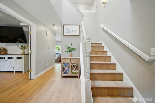 1210 Southview Dr, Walla Walla, WA 99362 - stairs with wood finished floors and baseboards