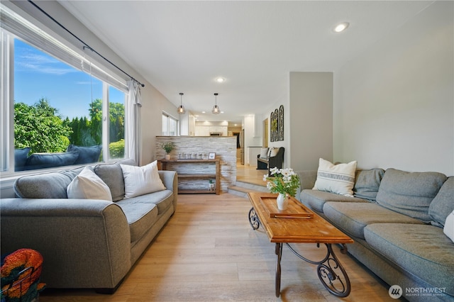 1210 Southview Dr, Walla Walla, WA 99362 - living room featuring recessed lighting and light wood-style flooring