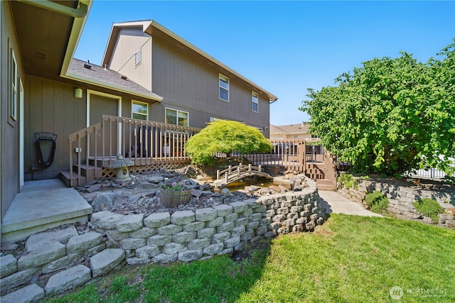 1210 Southview Dr, Walla Walla, WA 99362 - view of yard featuring a wooden deck