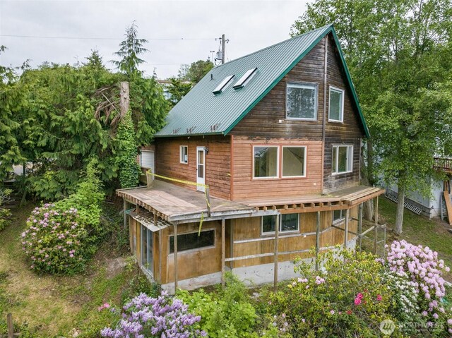 300 N St, Sequim, WA 98382 - back of property with metal roof and a standing seam roof