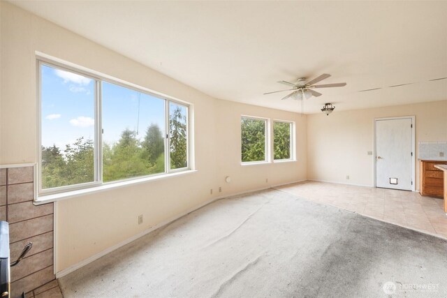 300 N St, Sequim, WA 98382 - spare room with light carpet, ceiling fan, and baseboards
