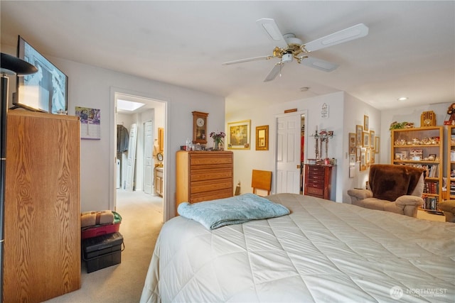14904 108th Pl NE, Bothell, WA 98011 - carpeted bedroom featuring recessed lighting, a ceiling fan, and ensuite bath