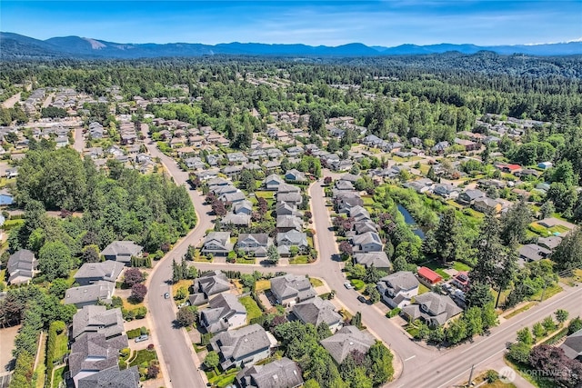 270 Kitsap Ave NE, Renton, WA 98059 - aerial perspective of suburban area with a heavily wooded area and a mountain backdrop