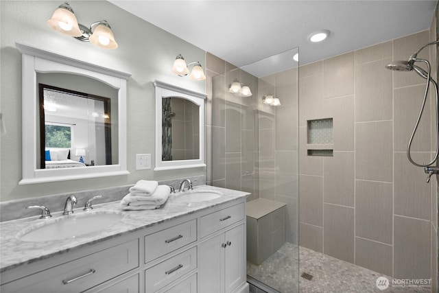 12012 County Line Rd E, Edgewood, WA 98372 - ensuite bathroom featuring double vanity and walk in shower