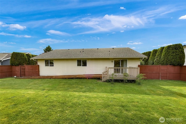 873 Fern Dr, Lynden, WA 98264 - rear view of property with a deck and roof with shingles