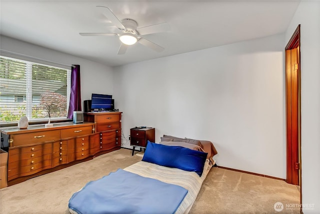 4701 161st St E, Tacoma, WA 98446 - bedroom with light carpet, ceiling fan, and an office area