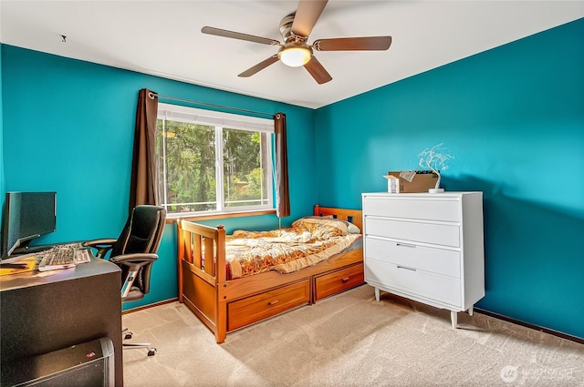 4701 161st St E, Tacoma, WA 98446 - carpeted bedroom featuring ceiling fan and a desk