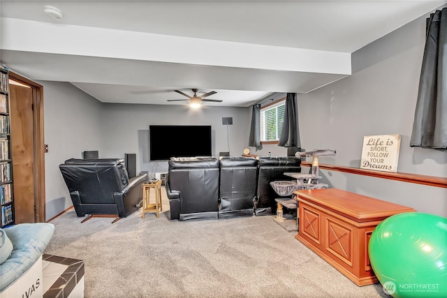 4701 161st St E, Tacoma, WA 98446 - carpeted living room with a ceiling fan