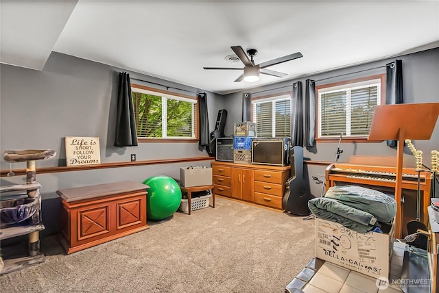4701 161st St E, Tacoma, WA 98446 - office featuring a ceiling fan and carpet flooring
