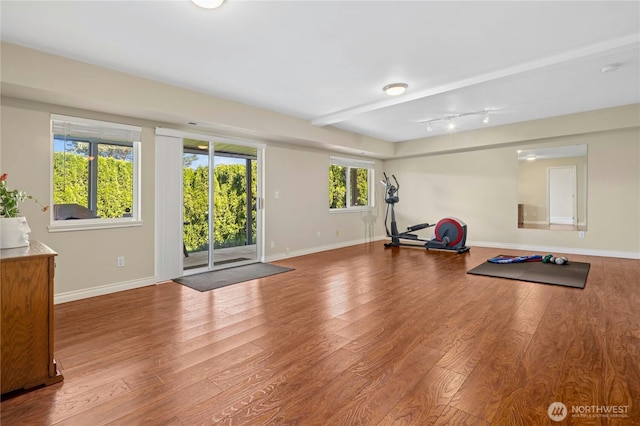 12232 SE 80th Way, Newcastle, WA 98056 - workout area featuring baseboards and wood finished floors