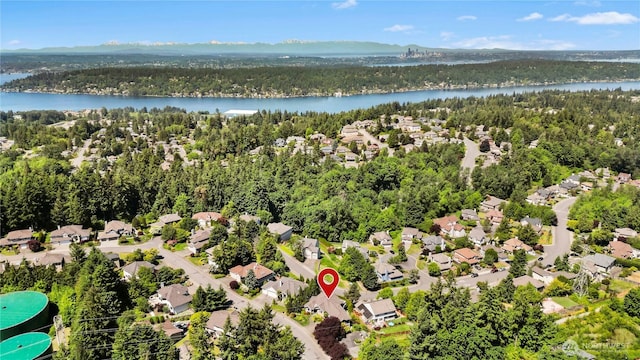 12232 SE 80th Way, Newcastle, WA 98056 - aerial view of residential area featuring a large body of water and a forest