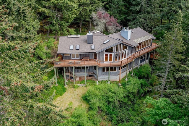 121 Switchback Rd, Orcas Island, WA 98245 - aerial view of property and surrounding area featuring a heavily wooded area