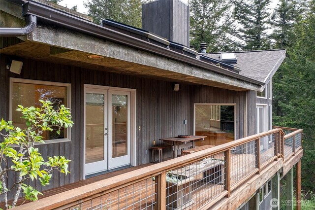 121 Switchback Rd, Orcas Island, WA 98245 - wooden deck featuring french doors