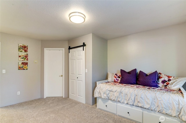6610 6th Ave SE, Lacey, WA 98503 - carpeted bedroom with a barn door and a textured ceiling