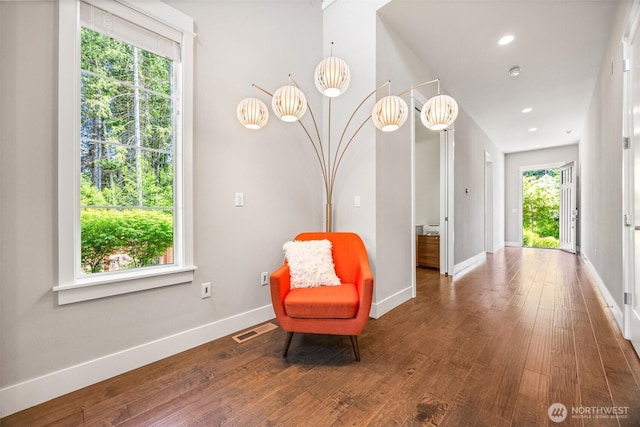 21888 SE 5th Pl, Sammamish, WA 98074 - sitting room featuring hardwood / wood-style floors, baseboards, and recessed lighting