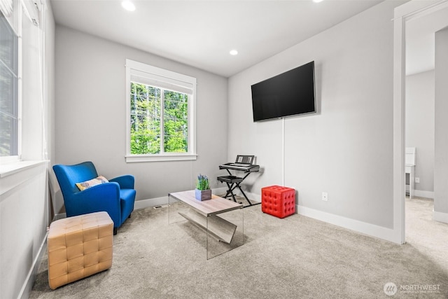 21888 SE 5th Pl, Sammamish, WA 98074 - living area with baseboards, carpet, and recessed lighting