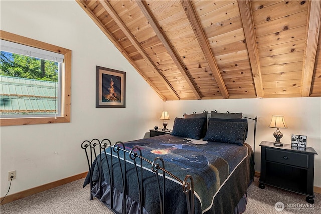 18880 Pine Loop, Leavenworth, WA 98826 - carpeted bedroom featuring wood ceiling and baseboards