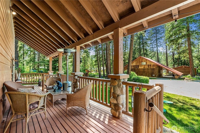 18880 Pine Loop, Leavenworth, WA 98826 - wooden terrace with view of scattered trees