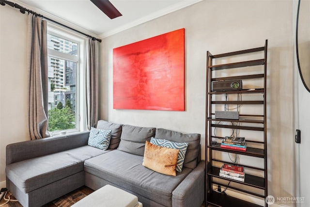 2415 2nd Ave Unit 543, Seattle, WA 98121 - living room with plenty of natural light and ornamental molding