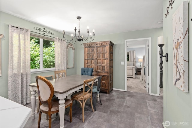 4628 109th Ave SE, Snohomish, WA 98290 - dining room featuring a chandelier and baseboards
