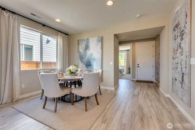 20332 150th St E Unit 589, Bonney Lake, WA 98391 - dining area featuring light wood-type flooring, baseboards, and recessed lighting