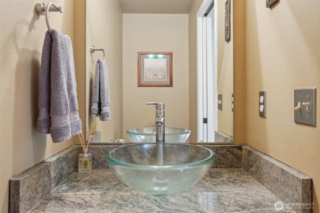 8906 NE 275th St, Battle Ground, WA 98604 - bathroom featuring vanity and a textured wall