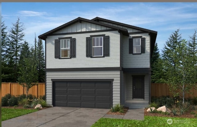 10316 6th Pl SE Unit 16, Lake Stevens, WA 98258 - view of front facade with concrete driveway, a garage, and board and batten siding