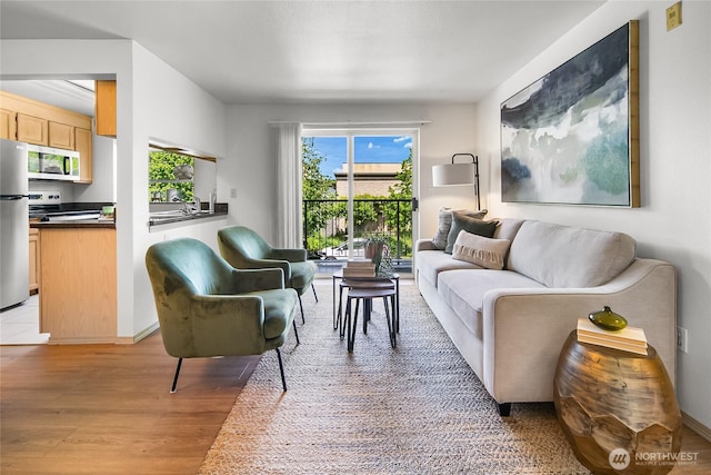 12056 15th Ave NE Unit 204, Seattle, WA 98125 - living room with light wood-style flooring