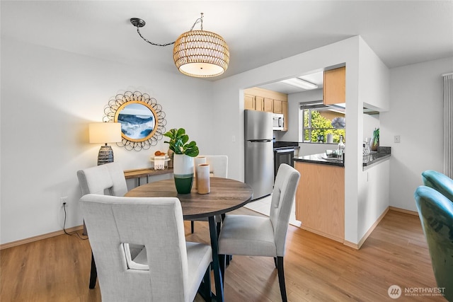12056 15th Ave NE Unit 204, Seattle, WA 98125 - dining area featuring light wood-style floors and baseboards