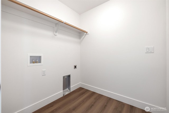 311 W Sandy Loop, Moses Lake, WA 98837 - laundry room with washer hookup, dark wood finished floors, and electric dryer hookup