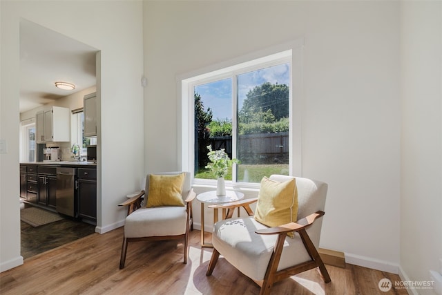 1819 Kuhn St, Port Townsend, WA 98368 - living area featuring light wood-style floors and baseboards