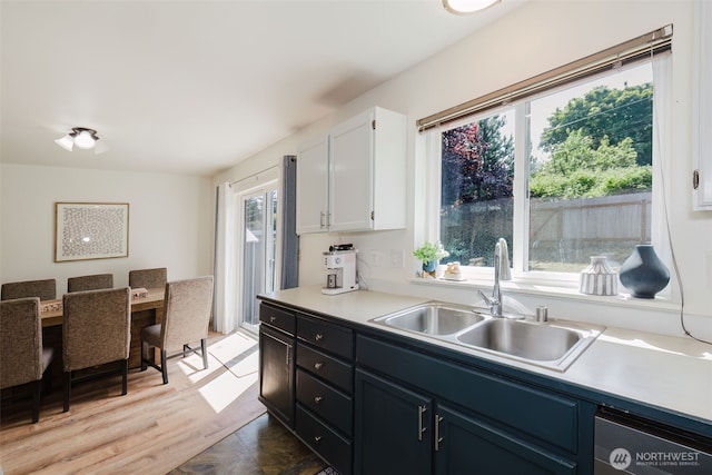 1819 Kuhn St, Port Townsend, WA 98368 - kitchen with dishwasher, a sink, white cabinetry, and healthy amount of natural light