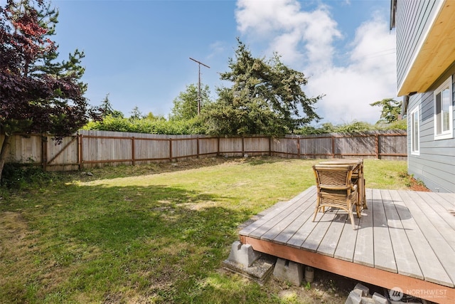 1819 Kuhn St, Port Townsend, WA 98368 - view of yard with a wooden deck