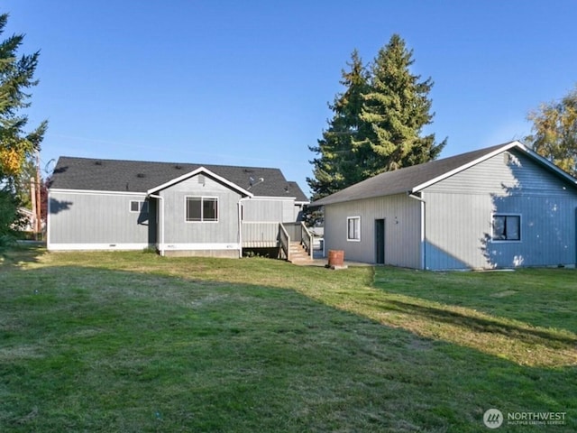 9020 Corbin Dr, Everett, WA 98204 - rear view of property with a yard and a deck