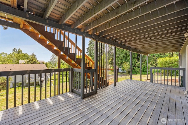 7391 E Grandview St, Port Orchard, WA 98366 - deck with stairway and a yard
