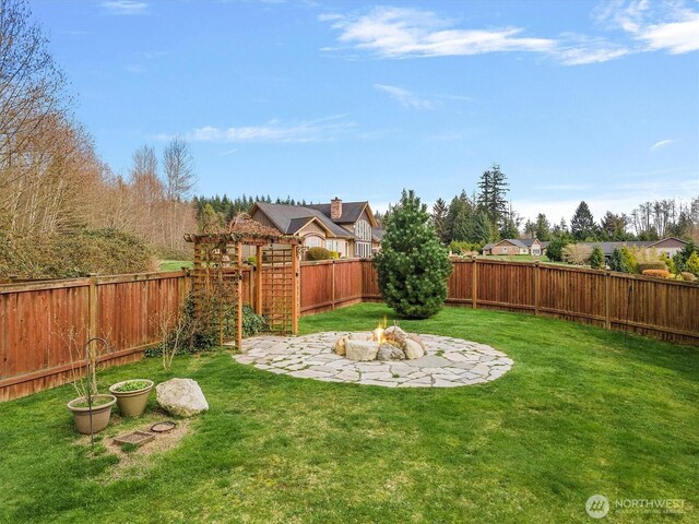 31632 19th Dr NW, Stanwood, WA 98292 - view of yard with a fire pit