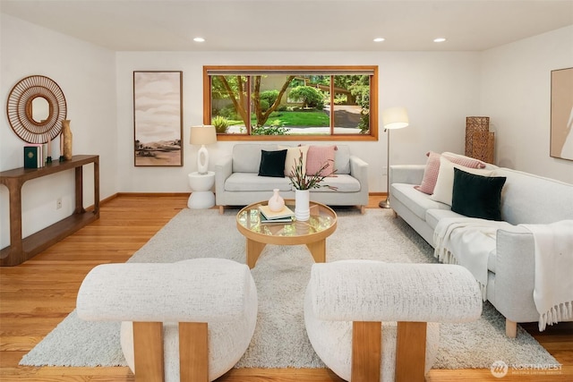 2714 162nd Ave NE, Bellevue, WA 98008 - living area with baseboards, light wood-type flooring, and recessed lighting