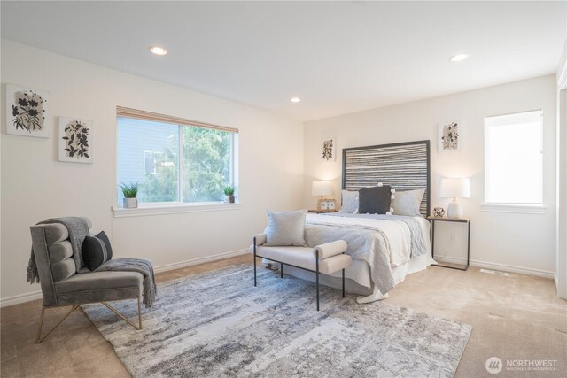 725 N 198th St, Shoreline, WA 98133 - carpeted bedroom featuring recessed lighting and baseboards