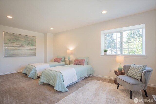 725 N 198th St, Shoreline, WA 98133 - bedroom with recessed lighting, baseboards, and carpet floors