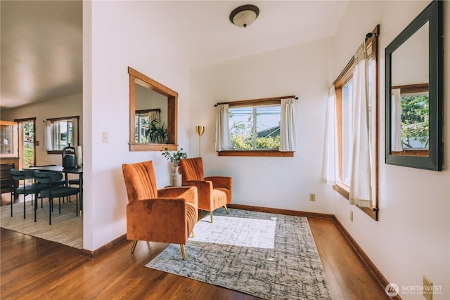 9202 3rd Ave NW, Seattle, WA 98117 - living area with plenty of natural light, baseboards, and wood finished floors